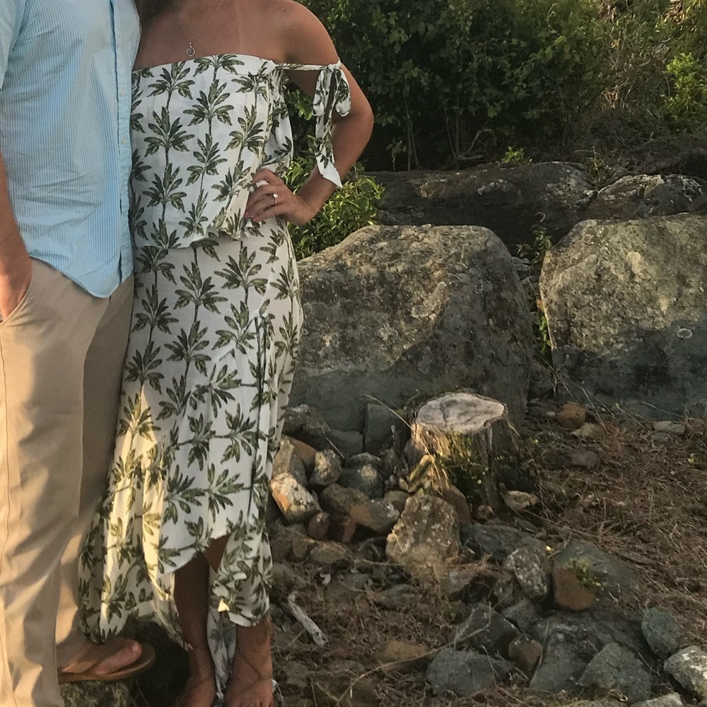 Show me your mumu Tropical Palm Crop top and Skirt Set
